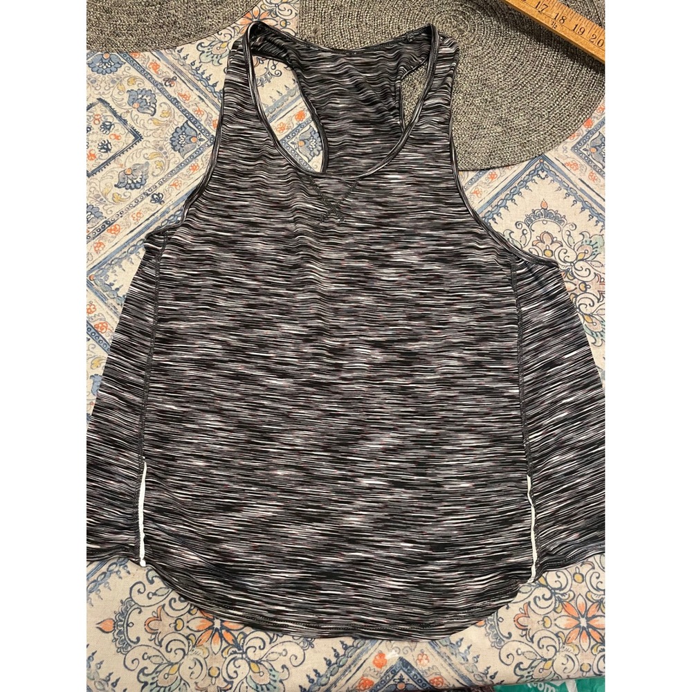Athleta Womens Racerback Tank Top Space Dye Black White Grey Activewear Running